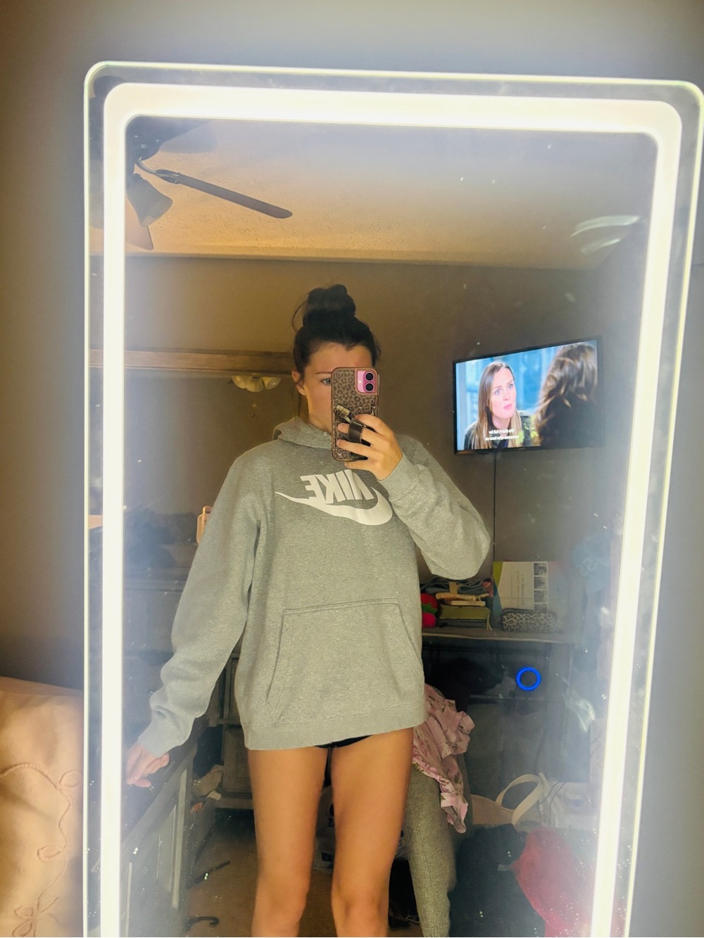 Nike Light Gray Logo Pullover Hoodie